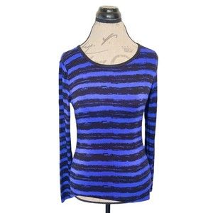 Premise Studio Womens Blouse Size Small Striped Long Sleeve Colorful Punk Rock